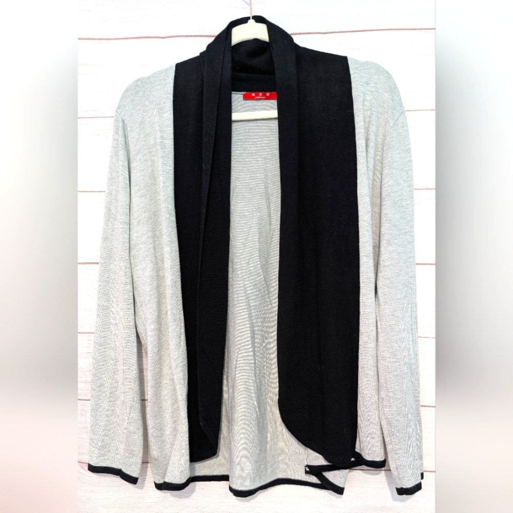 RED brand Black and Gray Open Front Cardigan Size 1X